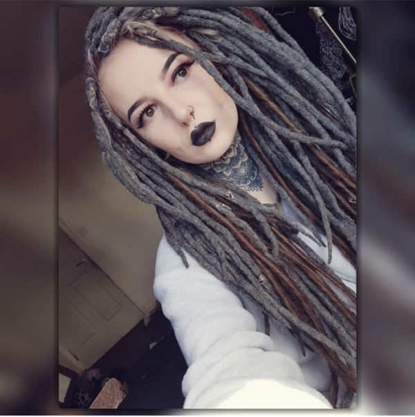 Wool Dreadlocks Extension, Double Ended grey Dreads "QUIET WIND" - Image 7