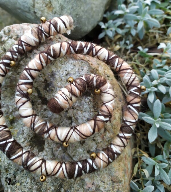 Spiral Locks for Dreadlocks, Dreads, and Braids, beige brown Wolly Wired Bendable Tie, "TREE" - Image 6