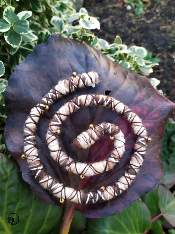 Spiral Locks for Dreadlocks, Dreads, and Braids, beige brown Wolly Wired Bendable Tie, "TREE" - Image 2