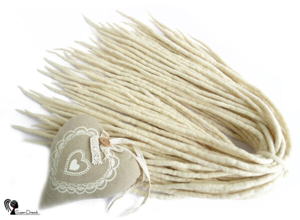 Wool Dreadlocks Extension, Double Ended blonde Dreads "VANILLA PUDDING" - Image 2