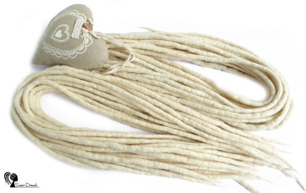 Wool Dreadlocks Extension, Double Ended blonde Dreads "VANILLA PUDDING" - Image 5