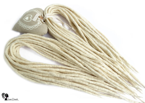 Wool Dreadlocks Extension, Double Ended blonde Dreads "VANILLA PUDDING" - Image 6