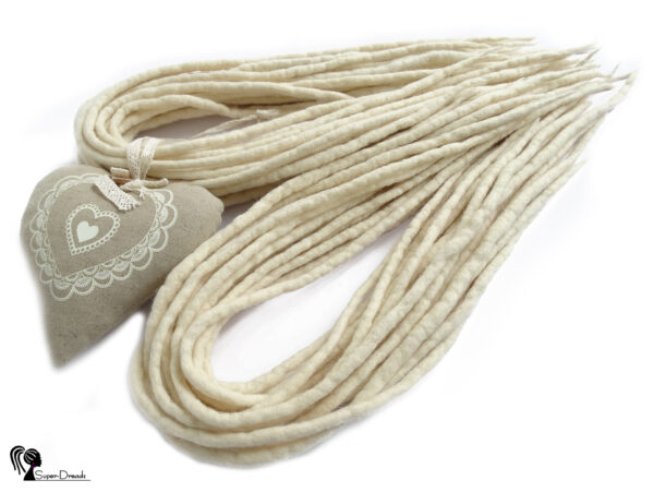 Wool Dreadlocks Extension, Double Ended blonde Dreads "VANILLA PUDDING" - Image 7