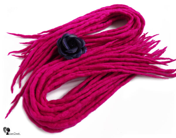 Wool Dreadlocks Extension, Double Ended pink Dreads "ENERGY PINK"