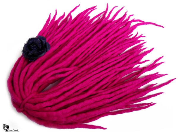 Wool Dreadlocks Extension, Double Ended pink Dreads "ENERGY PINK" - Image 7