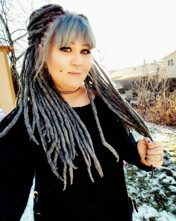 Wool Dreadlocks Extension, Double Ended grey Dreads "QUIET WIND" - Image 9