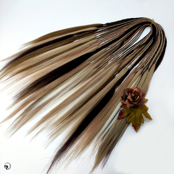 Synthetic Braids Extension, brown blonde Double Ended Braids, "CHOCOLATE DREAM" - Image 7