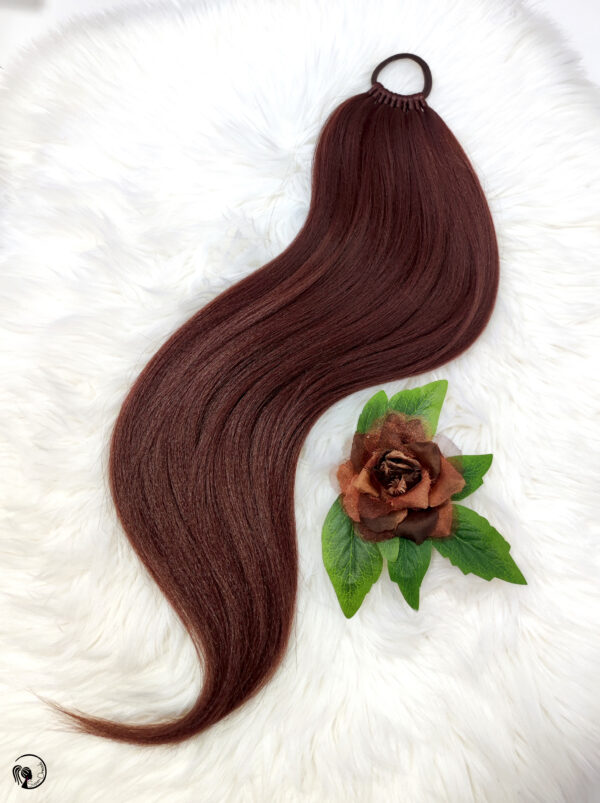 Ponytail Hair Extension, chestnut/walnut brown Hair on Elastic Band "NUTTY BRUNETTE" - Image 8