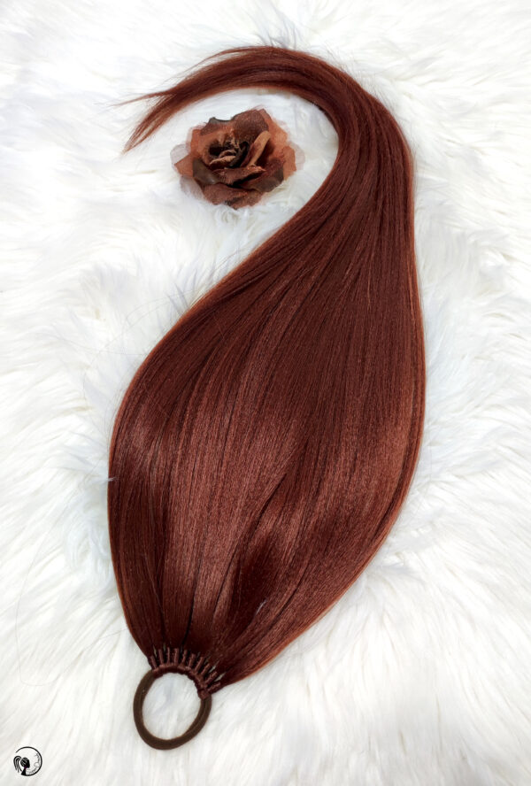 Ponytail Hair Extension, chestnut brown Hair on Elastic Band "CHESTNUT NYMPH" - Image 3