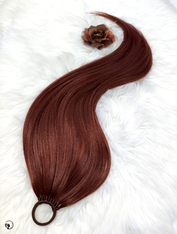 Ponytail Hair Extension, chestnut brown Hair on Elastic Band "CHESTNUT NYMPH" - Image 4