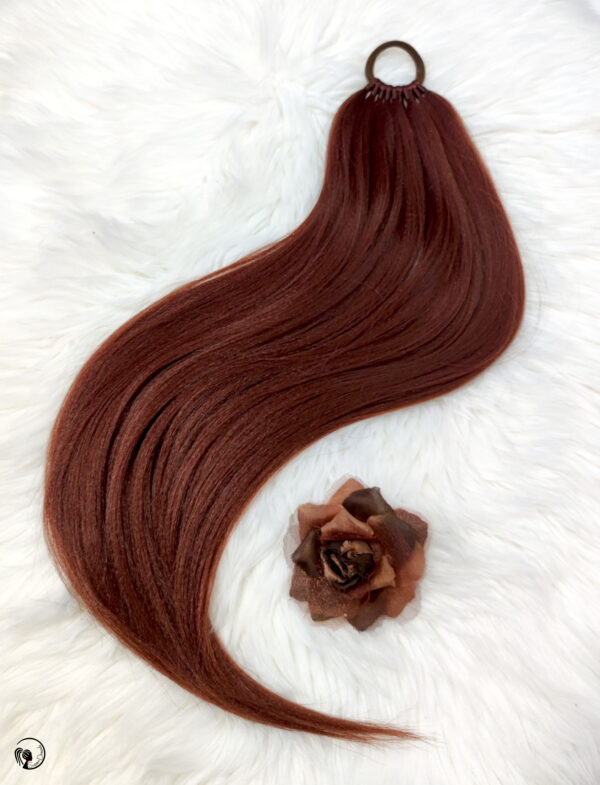 Ponytail Hair Extension, chestnut brown Hair on Elastic Band "CHESTNUT NYMPH" - Image 5