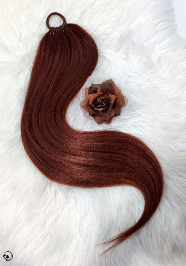 Ponytail Hair Extension, chestnut brown Hair on Elastic Band "CHESTNUT NYMPH" - Image 6