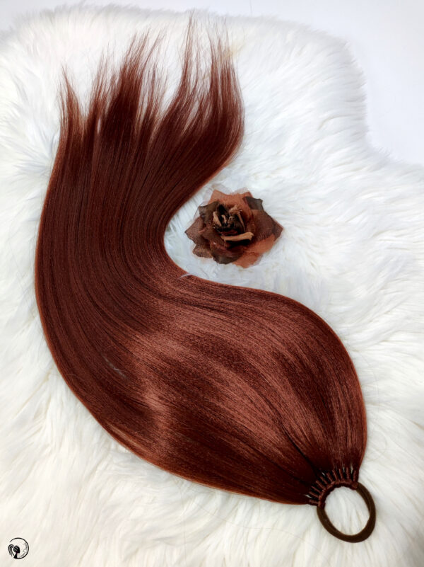 Ponytail Hair Extension, chestnut brown Hair on Elastic Band "CHESTNUT NYMPH" - Image 2