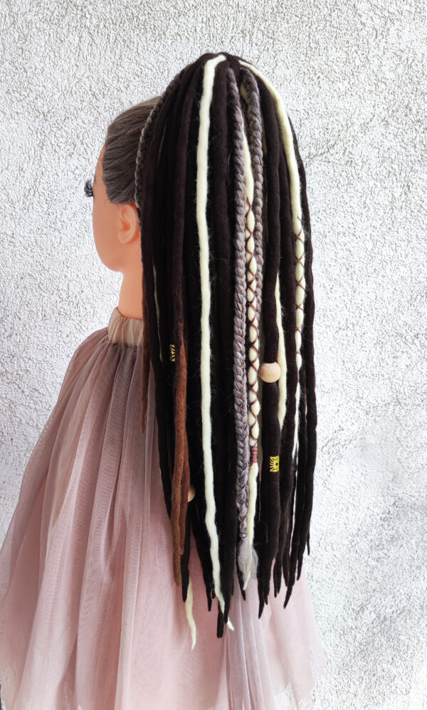 Full Set Wool Dreadlocks, brown blonde Dreads Extension, Double Ended Dreadlocks, "ROYAL BROWNS" - Image 8