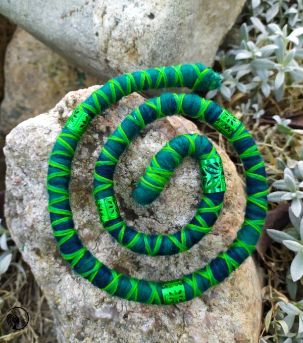 Spiral Locks for Dreadlocks, Dreads, and Braids, green Wolly Wired Bendable Tie, "MEADOW" - Image 7