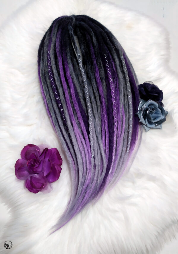 Set Synthetic Crochet Dreadlocks Extension, Double Ended black purple Dreads " PASSIONATE VIOLET "